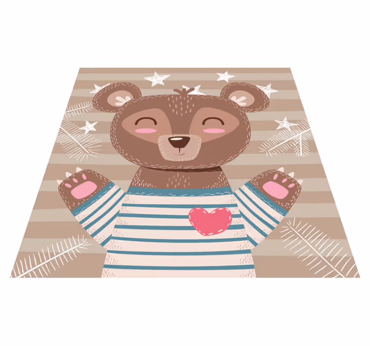 Tappeto vinile bebé adorabile illustrazione dell'orso - TenStickers