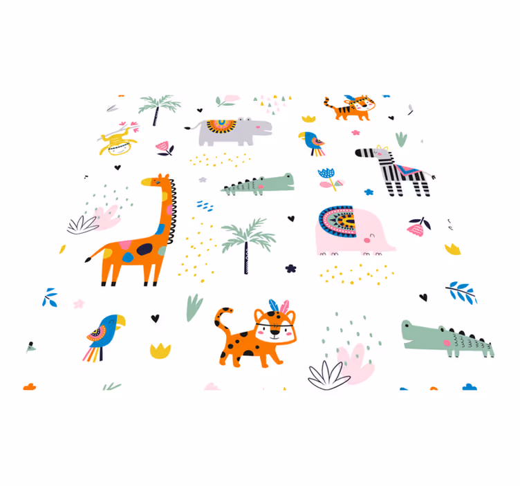 Tappeto vinile bebé tema safari allegro - TenStickers