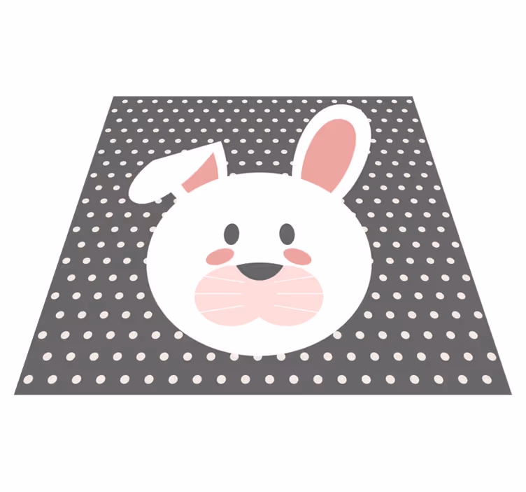 Tappeto vinile bebé sovrapposizione di coniglietti a pois - TenStickers