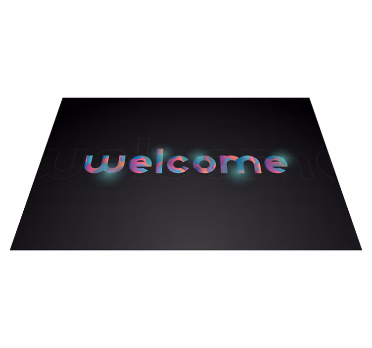 Zerbino pvc testo di benvenuto colorato - TenStickers