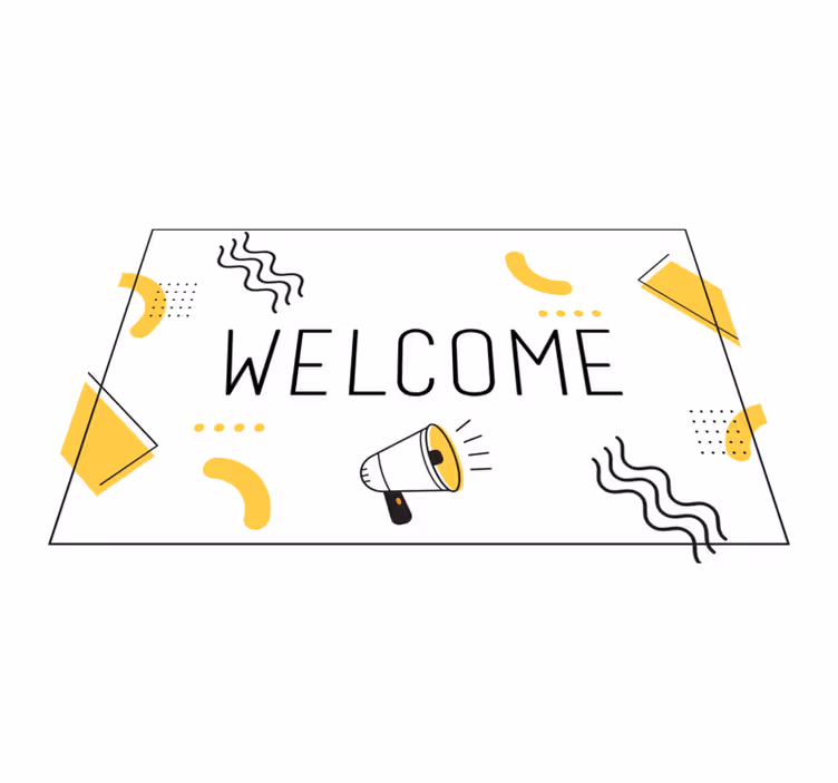 Tappeto vinile frase messaggio di saluto - TenStickers