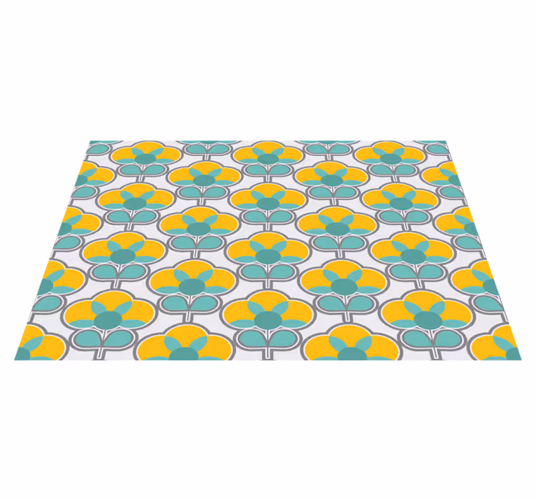 Tappeto vinile geometrico motivo floreale geometrico - TenStickers