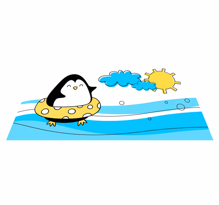 Tappeto in vinile per bambini con pinguino giocoso - TenStickers