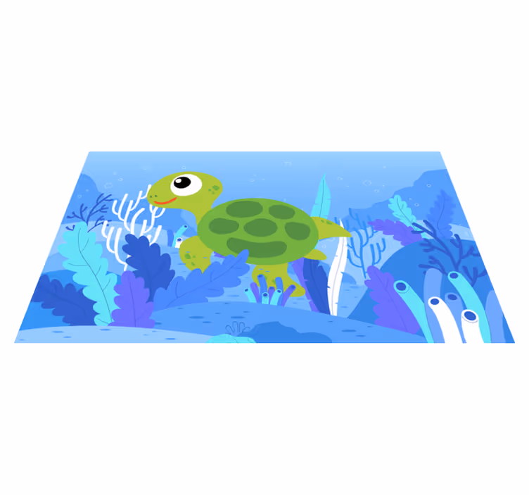 Tappeto in vinile per bambini seascape tartaruga - TenStickers