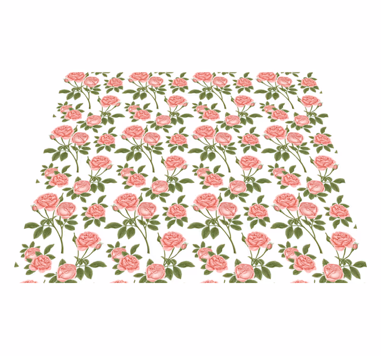 Tappeto vinile fiori motivo rosa botanico - TenStickers