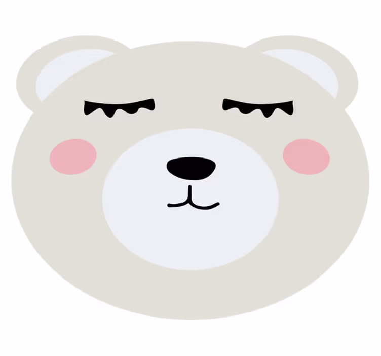 Tappeto vinile per bambini disegno del viso dell'orso - TenStickers