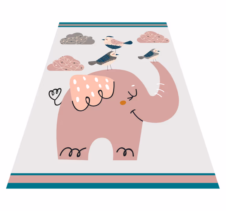 Tappeto vinile per bambini elefanti - TenStickers