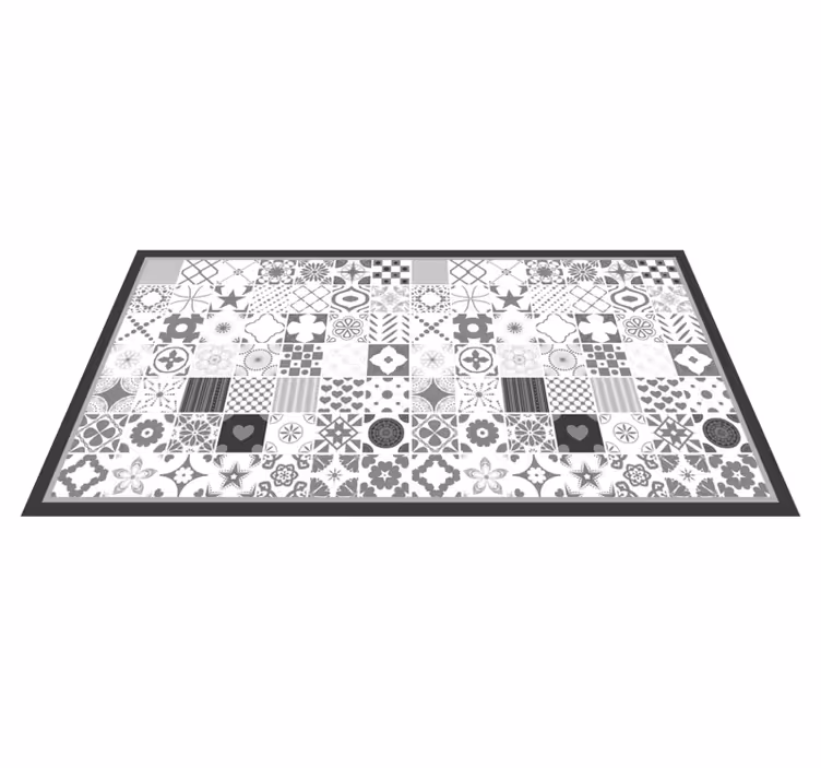 Tappeto in vinile con piastrelle idrauliche "trujillo" grigio - TenStickers
