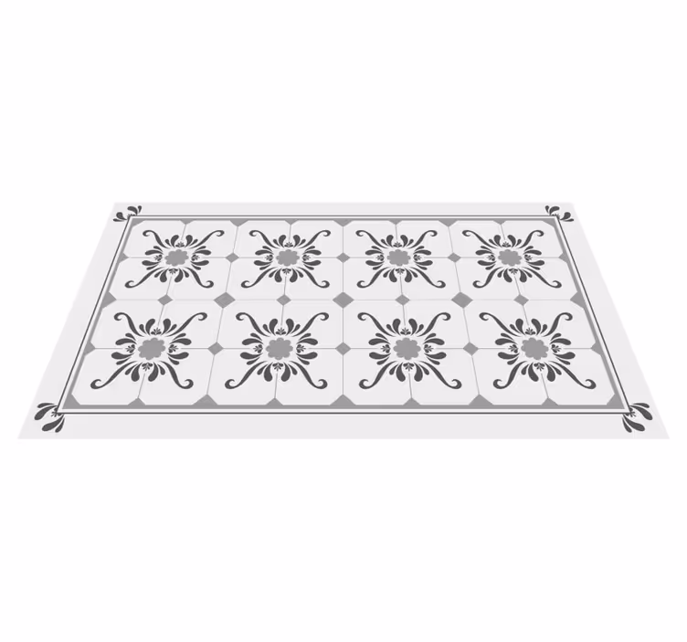 Tappeto vinile piastrelle simmetria ornamentale - TenStickers