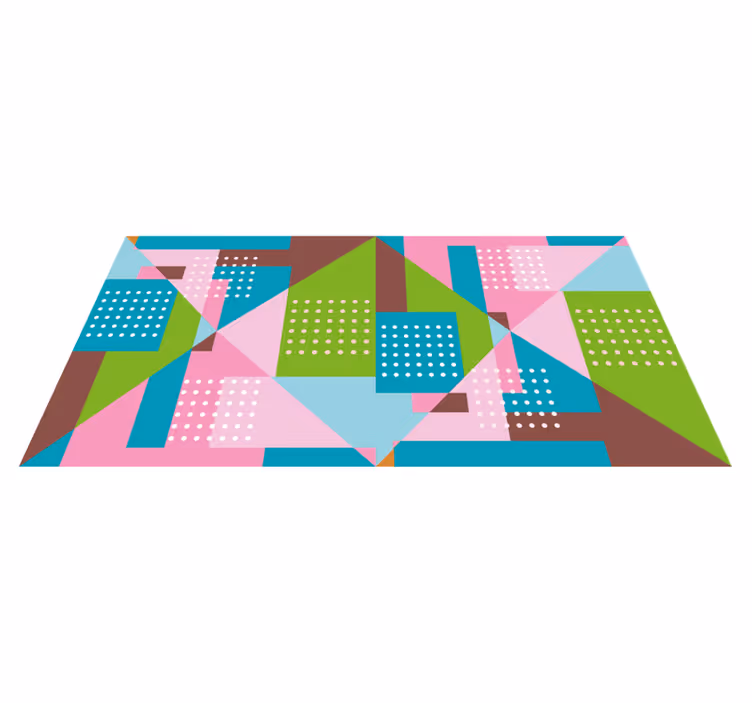 Tappeto vinile geometrico fusione di forme geometriche - TenStickers