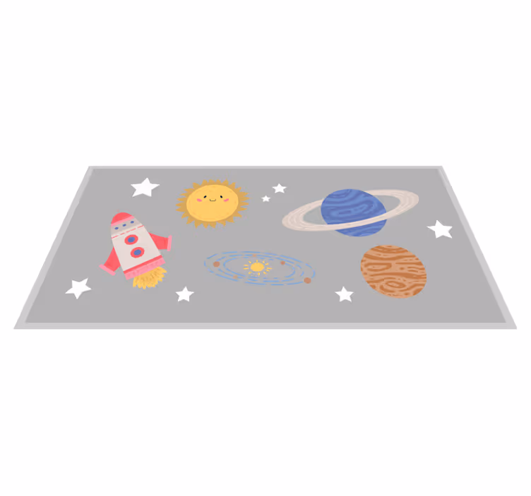 Tappeto vinile per bambini tema dell'avventura spaziale - TenStickers