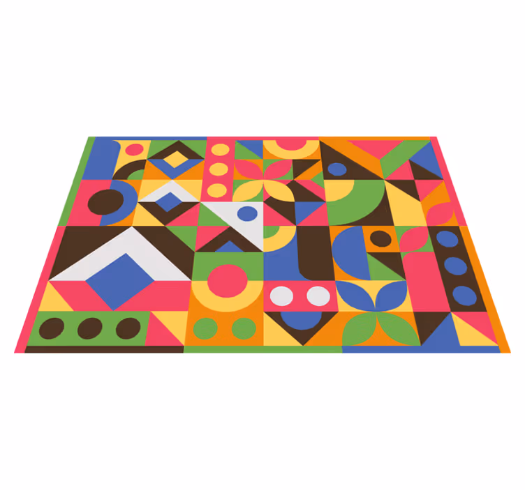 Tappeto vinile geometrico schizzi di forme geometriche - TenStickers