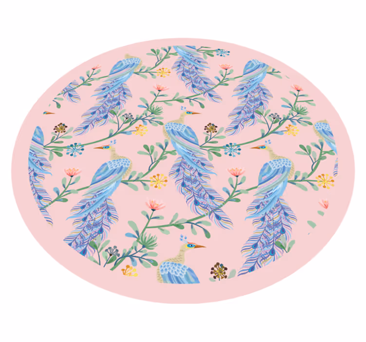 Tappeto vinile fiori vegetali piumati - TenStickers