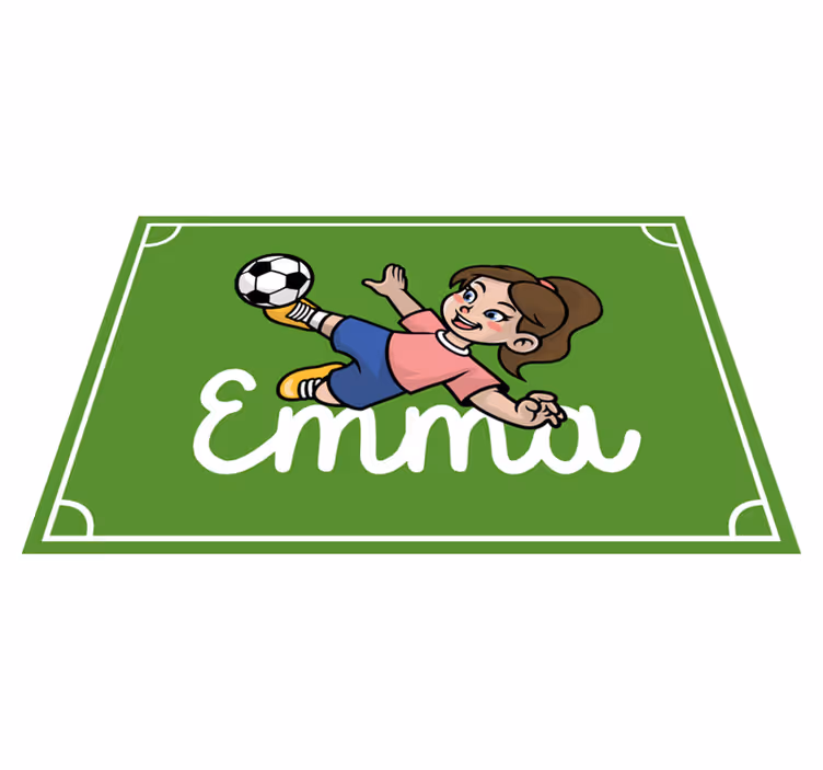 Tappeto vinile con nome tema del campo da calcio - TenStickers