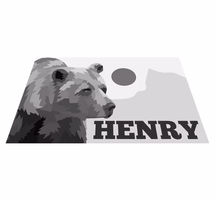 Tappeto vinile con nome orso personalizzabile - TenStickers