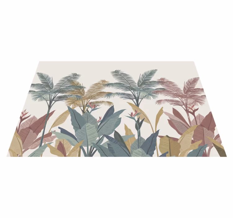 Tappeto vinile natura tavolozza di piante tropicali - TenStickers