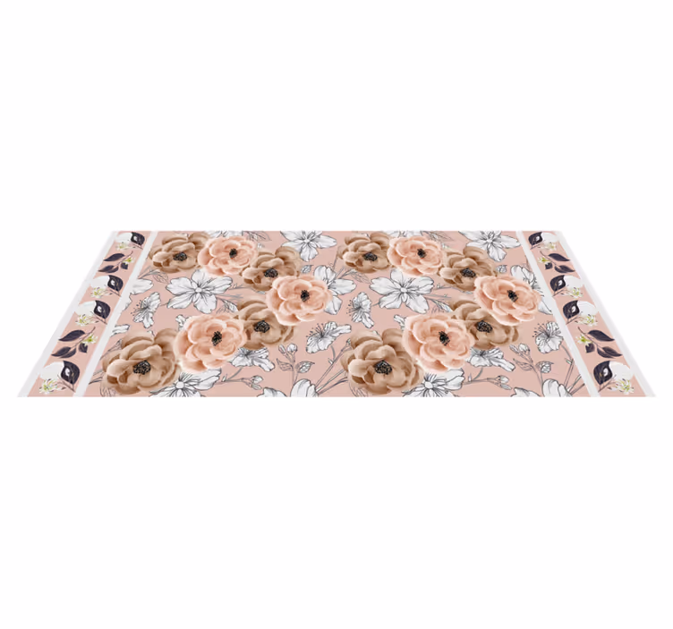 Tappeto vinile fiori eleganza botanica floreale - TenStickers