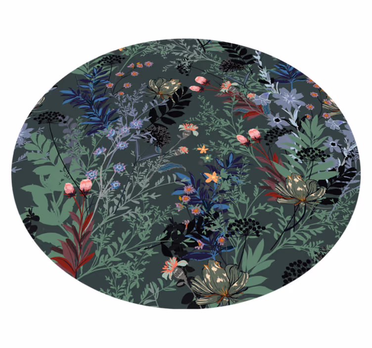 Tappeto vinile fiori motivo botanico - TenStickers