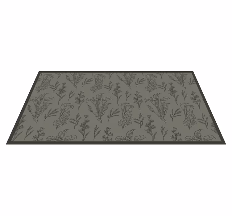 Tappeto vinile fiori illustrazioni botaniche - TenStickers