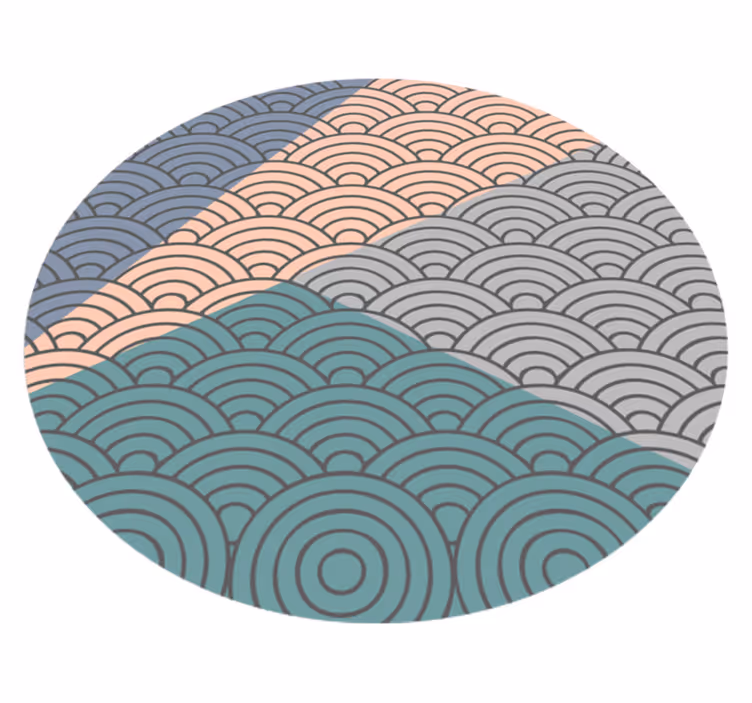 Tappeto vinile geometrico motivo a onde smerlate - TenStickers
