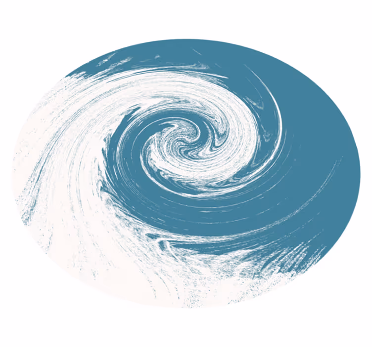 Tappeto in vinile rotondo astratto blu vorticoso - TenStickers