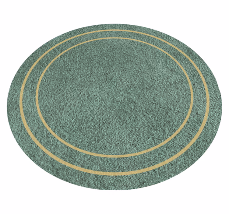 Tappeto vinile minimalista motivo circolare giallo e verde - TenStickers