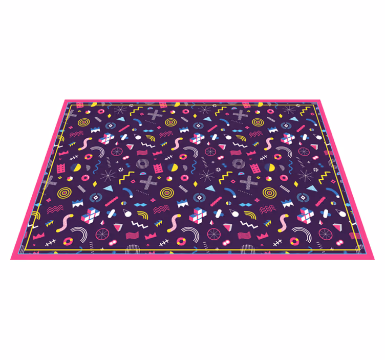 Tappeto vinile geometrico area di forme geometriche colorate - TenStickers