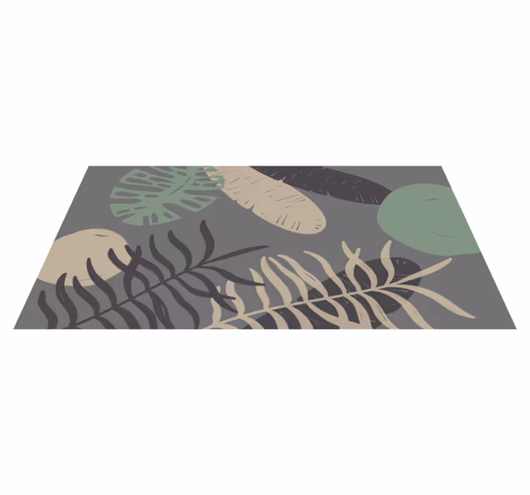 Tappeto vinile fiori disegno di motivi botanici a foglia - TenStickers