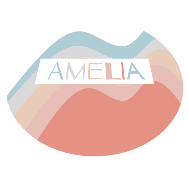 Tappeto vinile con nome design a righe personalizzato - TenStickers