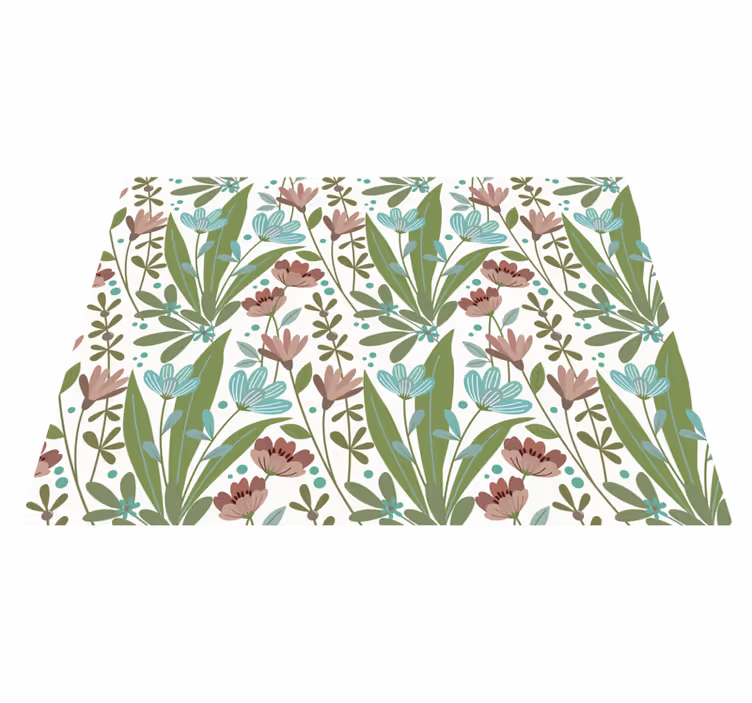 Tappeto vinile fiori motivo botanico floreale - TenStickers