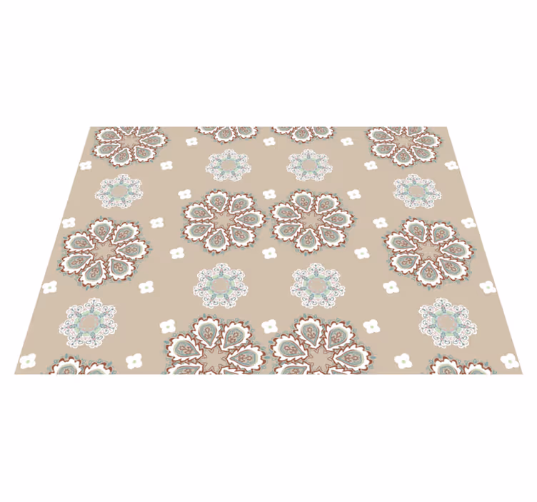 Tappeto vinile fiori motivo floreale elegante mosaico - TenStickers