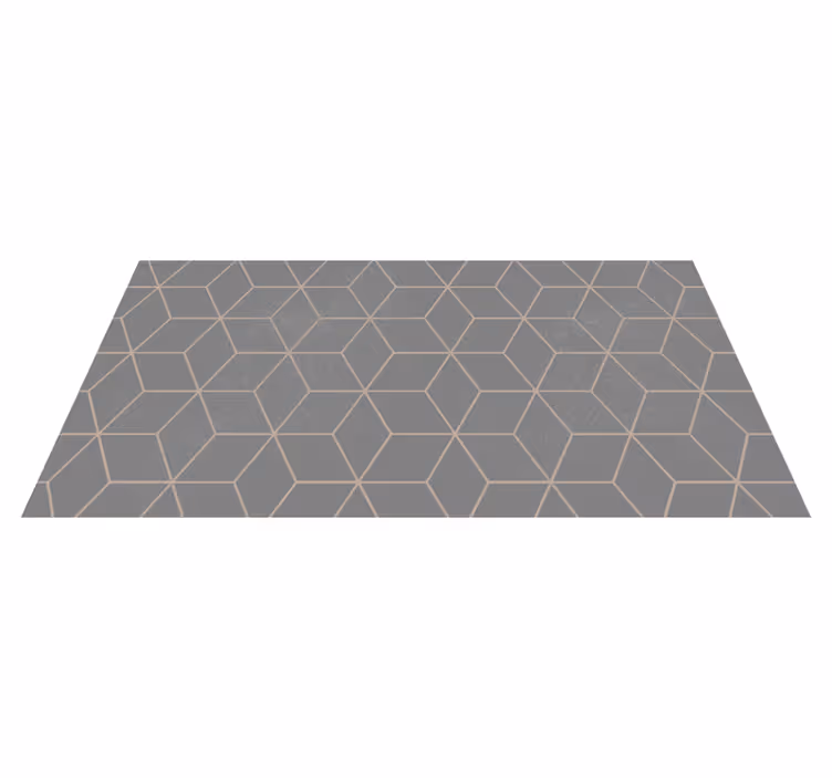 Tappeto vinile geometrico motivo esagonale grigio - TenStickers