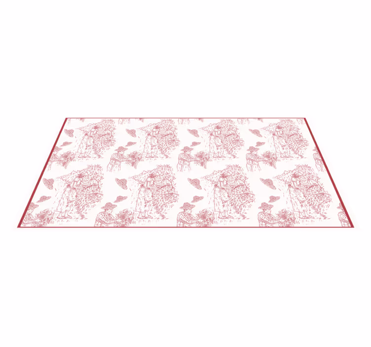 Tappeto vinile vintage motivo toile con scena pastorale - TenStickers