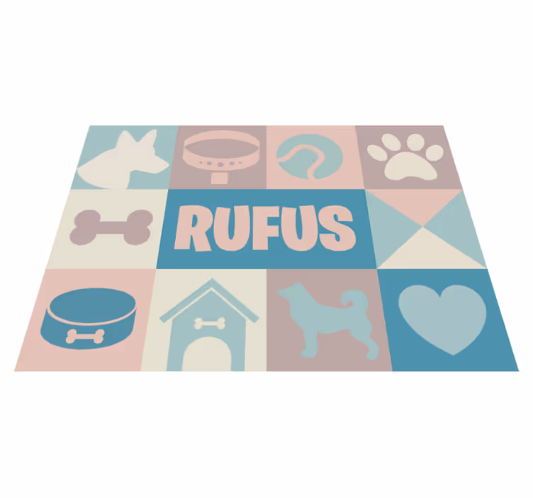 Tappeto in vinile con nome cane personalizzato - TenStickers