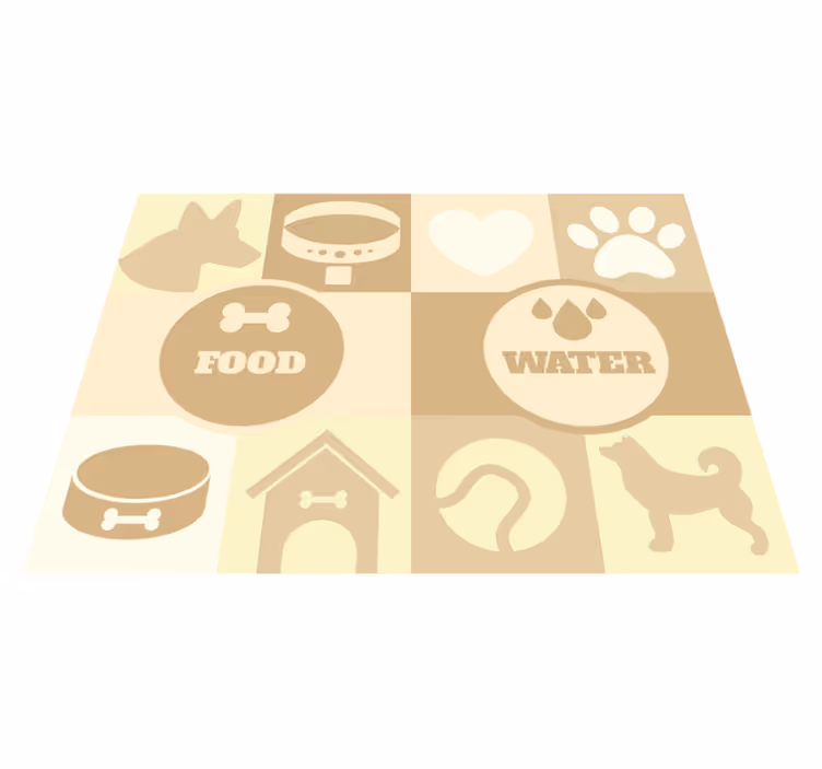 Tappeto in vinile ciotola acqua e cibo - TenStickers
