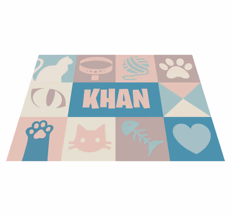 Tappeto in vinile con nome gatti personalizzato - TenStickers