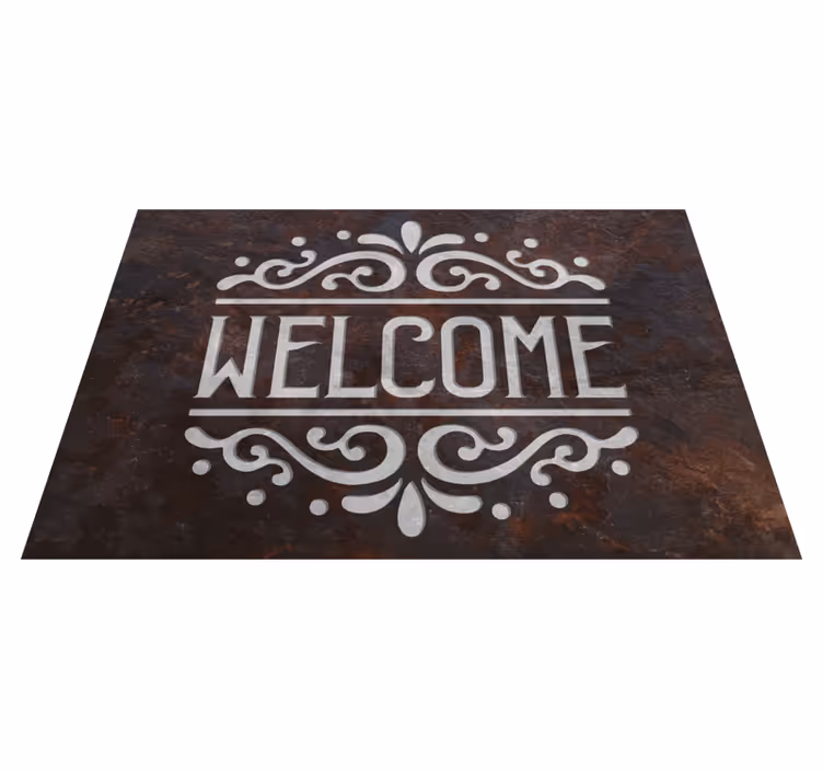 Tappeto in vinile vintage con segno benvenuto - TenStickers