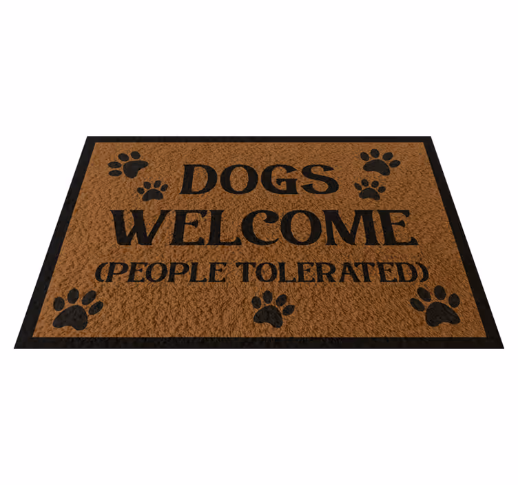 Tappeti in vinile con frasi cani benvenuti - TenStickers