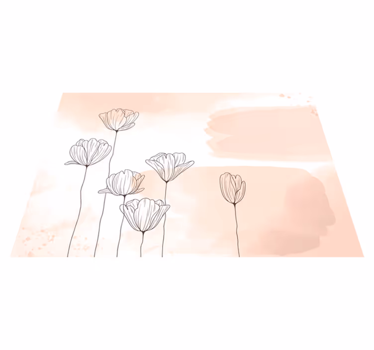 Tappeto in vinile con piante linea fiori - TenStickers