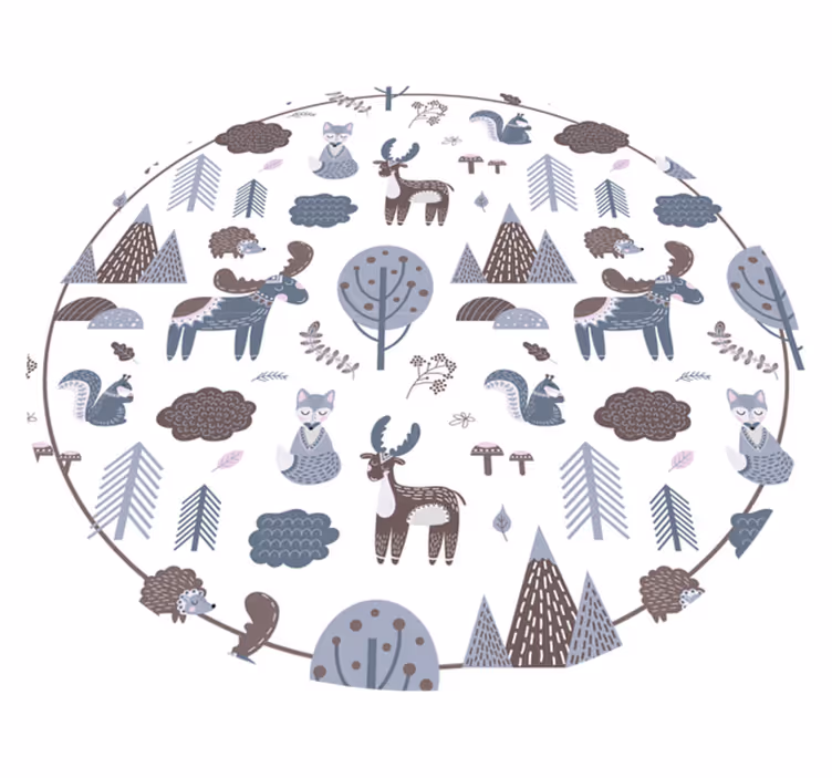 Tappeto in vinile stile nordico animali nordici - TenStickers