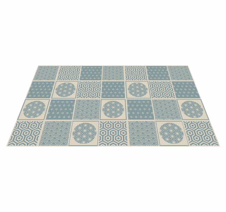 Tappeto vinile piastrelle blocchi a motivi geometrici - TenStickers