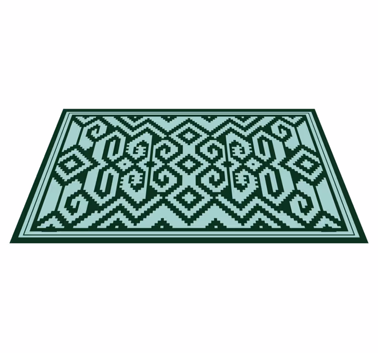 Tappeto vinile nordico motivi geometrici verdi - TenStickers