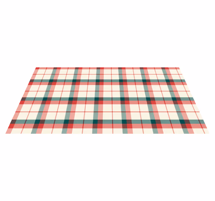 Tappeto in vinile geometrico Christmas Tartan - TenStickers