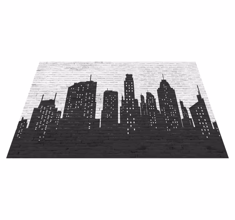 Tappeto in vinile con skyline effetto mattoni - TenStickers