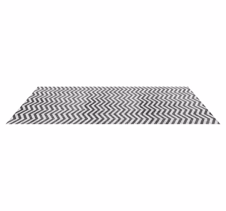 Tappeto in pvc effetto zig zag bianco e nero - TenStickers