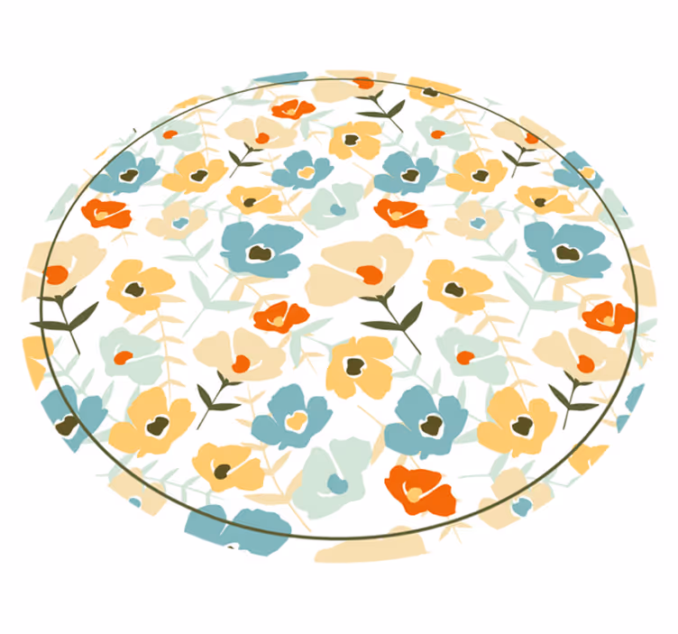 Tappeto in vinile natura fiori ad acquerello - TenStickers