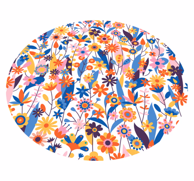 Tappeto in vinile fiori multicolori - TenStickers