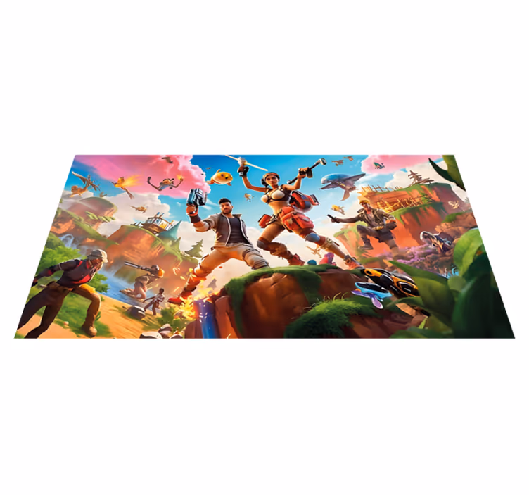 Tappeto in pvc personaggi videogiochi in azion - TenStickers