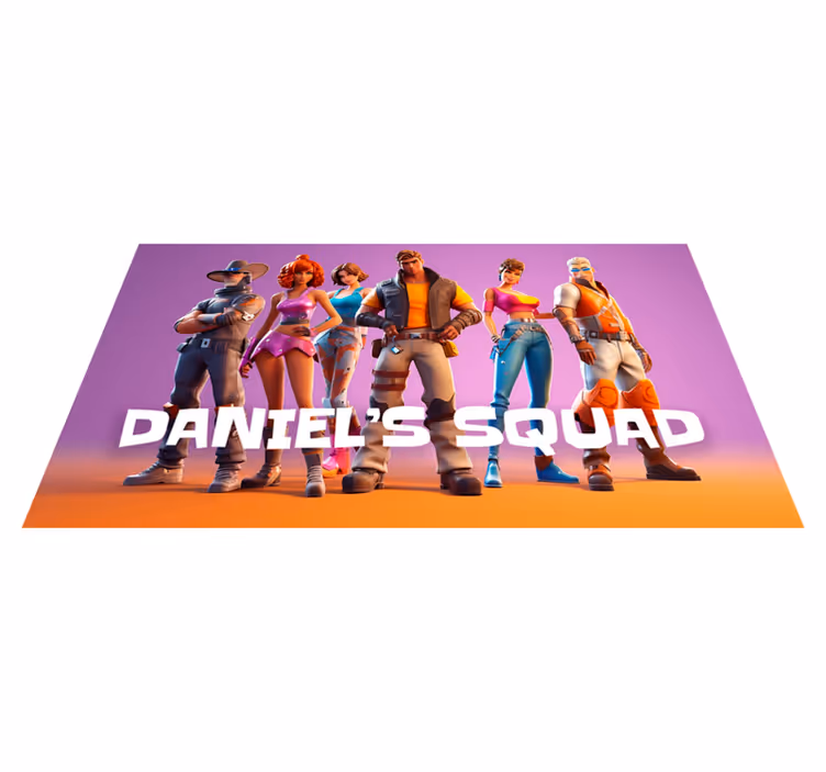 Tappeto in vinile gruppo di personaggi con nome - TenStickers