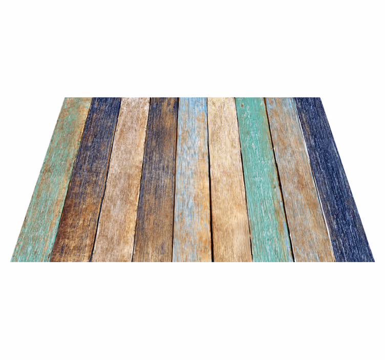 Tappeto vinile legno colori slats invecchiati - TenStickers